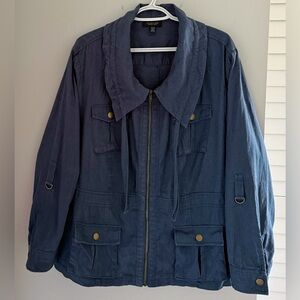 Spense Linen/Cotton Cargo Jacket 2X